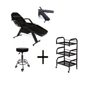 Beauty Bed With Drawers trolley/shelf and stool