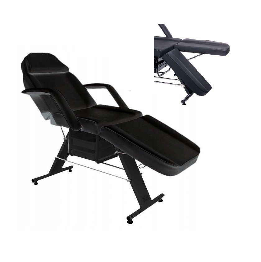 Beauty bed with drawers black+ stool tattoo spa split - Image 2