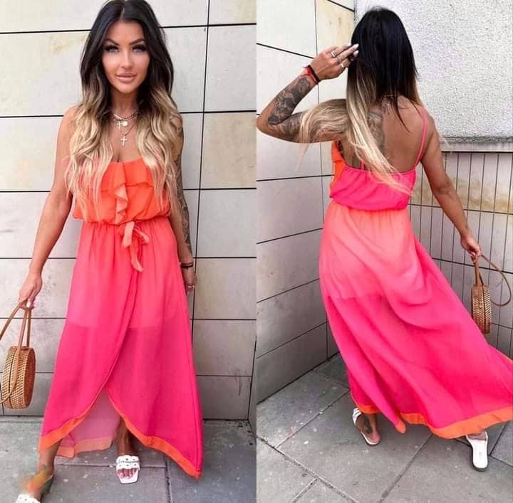 Asymmetrical ombre maxi dress XS-M - Image 2