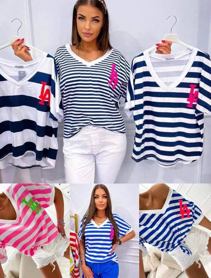 Striped Pink T-shirt XS-L - Image 2