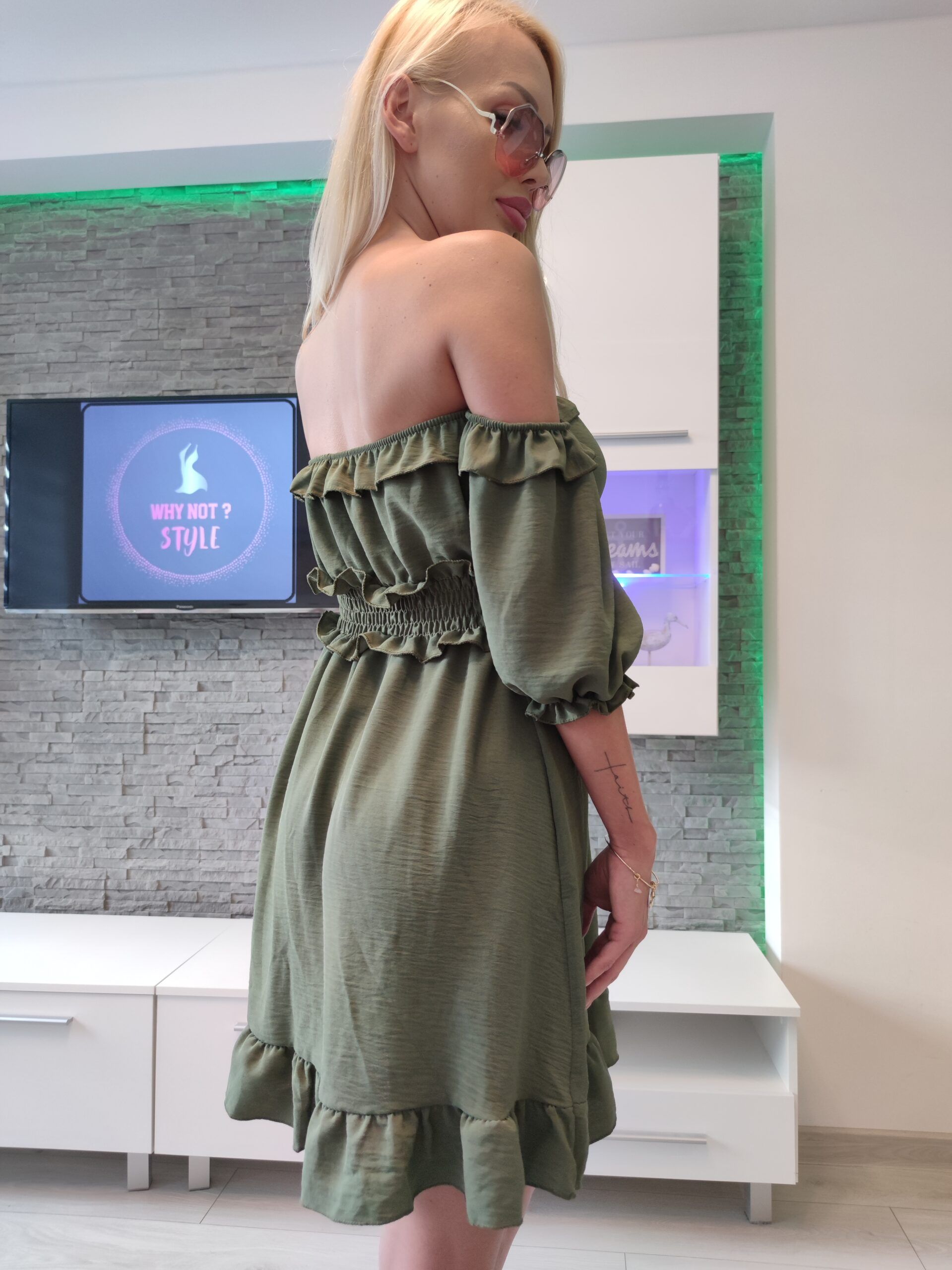 Short spanish dress for women khaki XS-L - Image 3