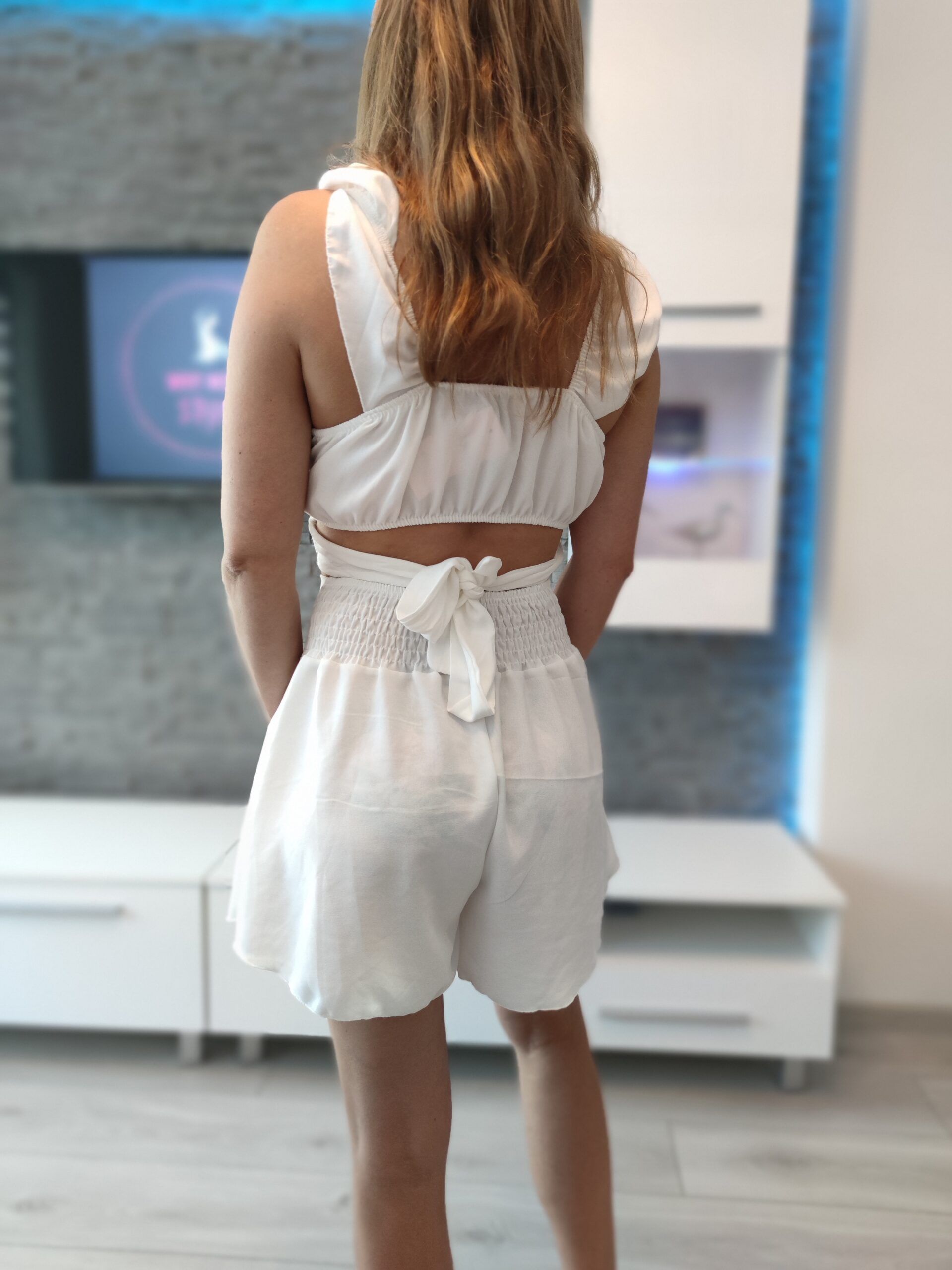 SHORTS SET TOP NECKLINE WHITE XS-M - Image 5
