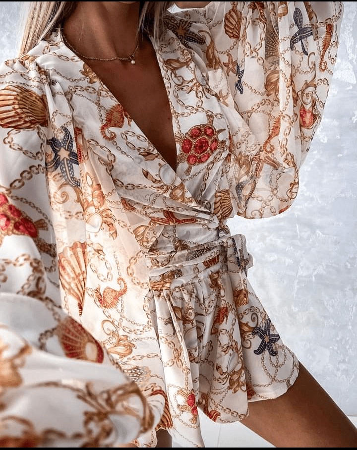 A set of chiffon tied top and shorts XS-L - Image 5