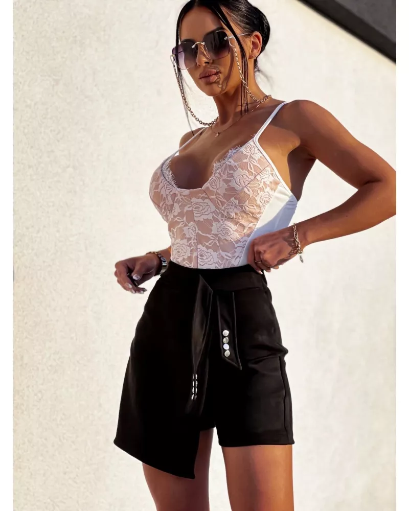 Strappy Lace Bodysuit White XS-M - Image 4