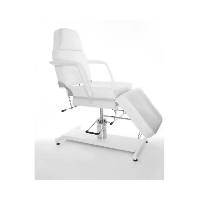white pneumatic bed + backrest saddle stool - Image 3