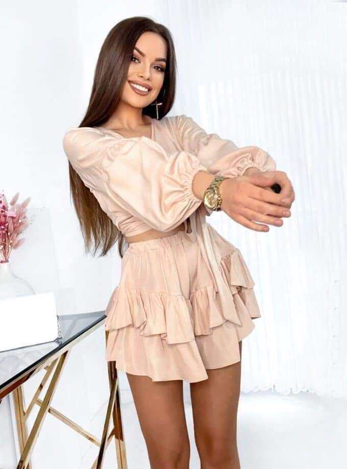 Cream Top and skirt set - Image 2