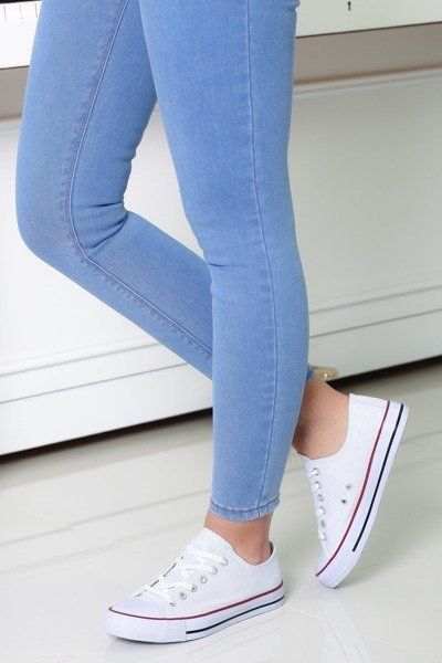 White lace-up sneakers size 3-8 - Image 5