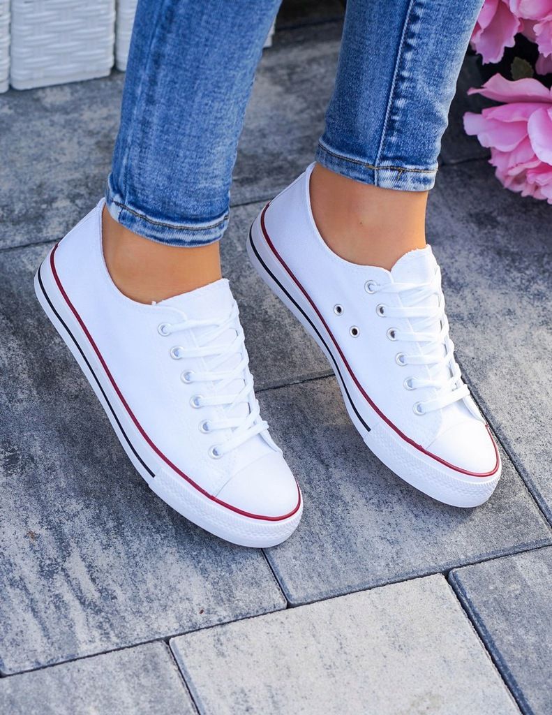 White lace-up sneakers size 3-8 - Image 4