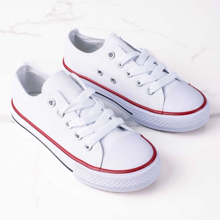 White lace-up sneakers size 3-8 - Image 2