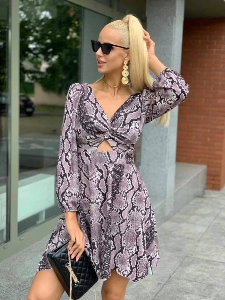 Snakeskin print dress XS-M - Image 3