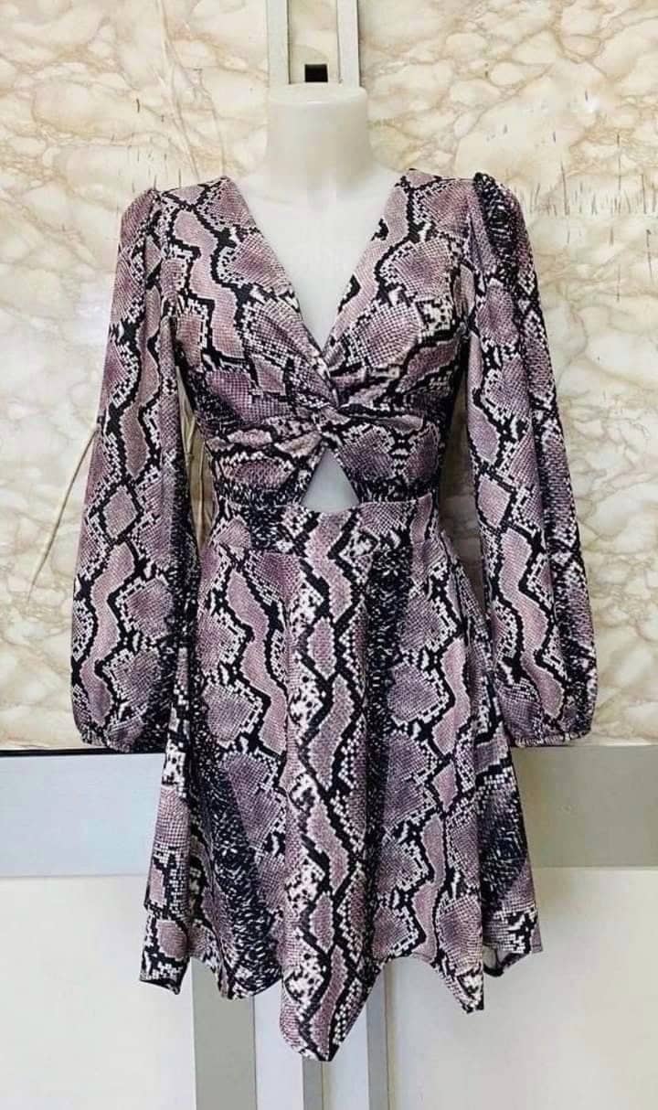 Snakeskin print dress XS-M - Image 2