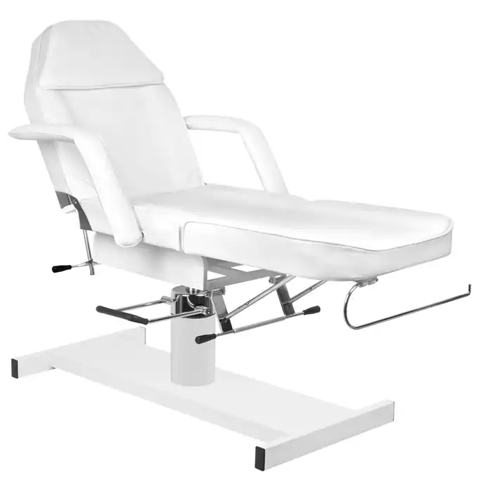 white pneumatic bed + backrest saddle stool - Image 2