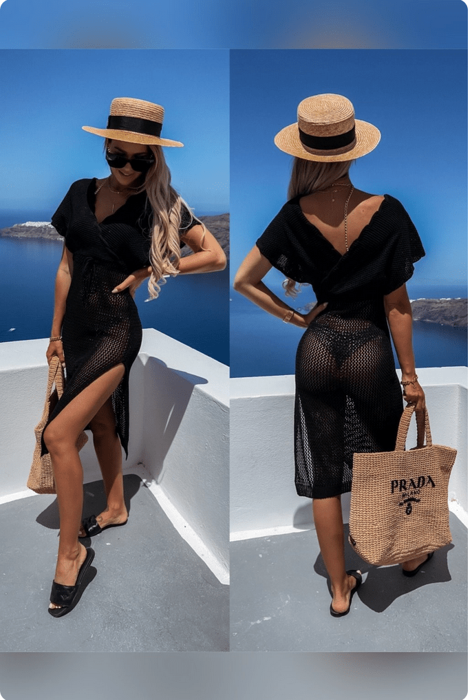 Black Knitted beach dress XS-L - Image 3