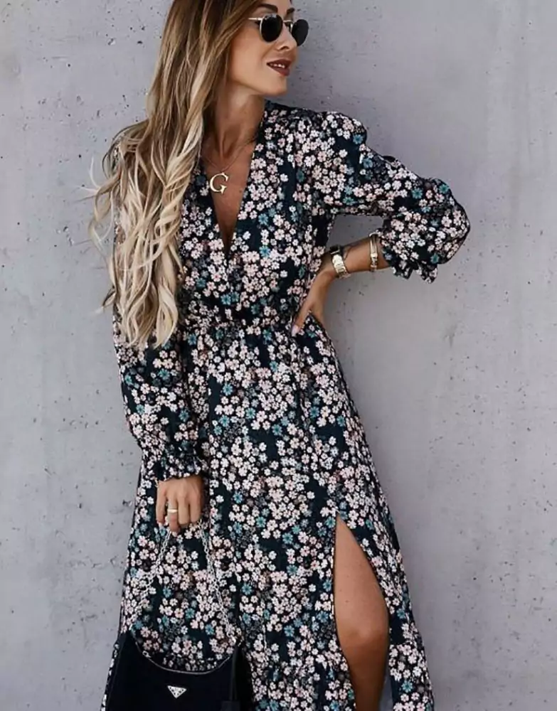 MIDI DRESS WITH FLOWERS size 6-14 - Image 3