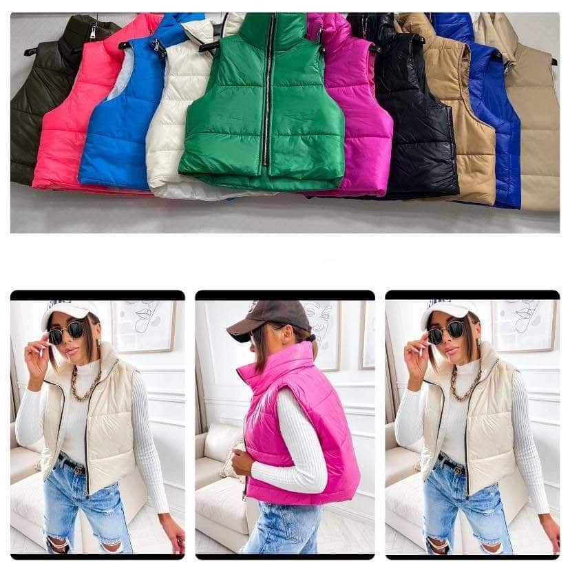 Cropped Gilet in Stone 6-12 - Image 3