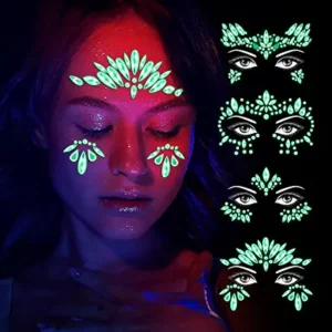 Luminous Rhinestone,Party Glowing Face Sticker