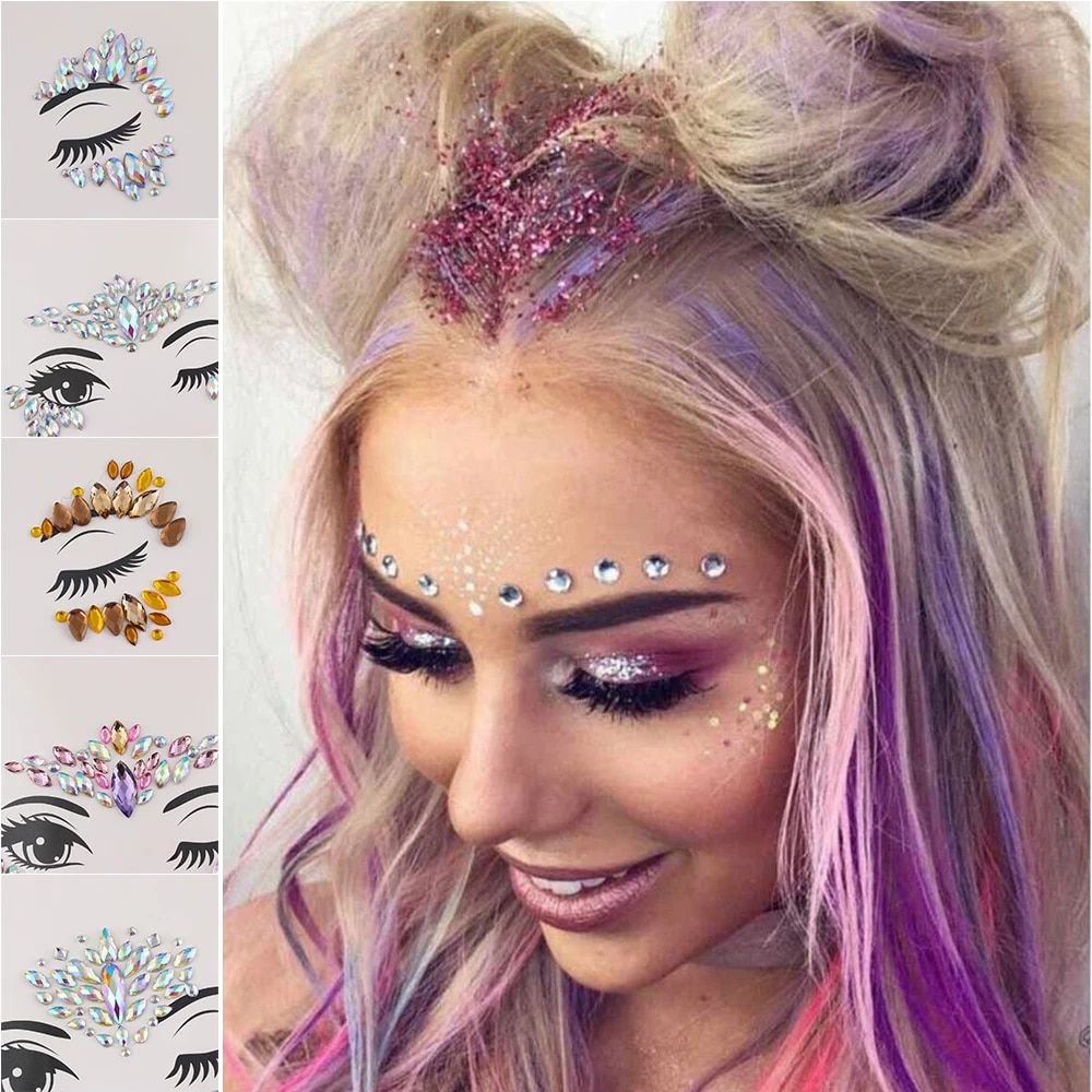 3D Glitter Rhinestone,Facial stickers Jewelry - Image 9