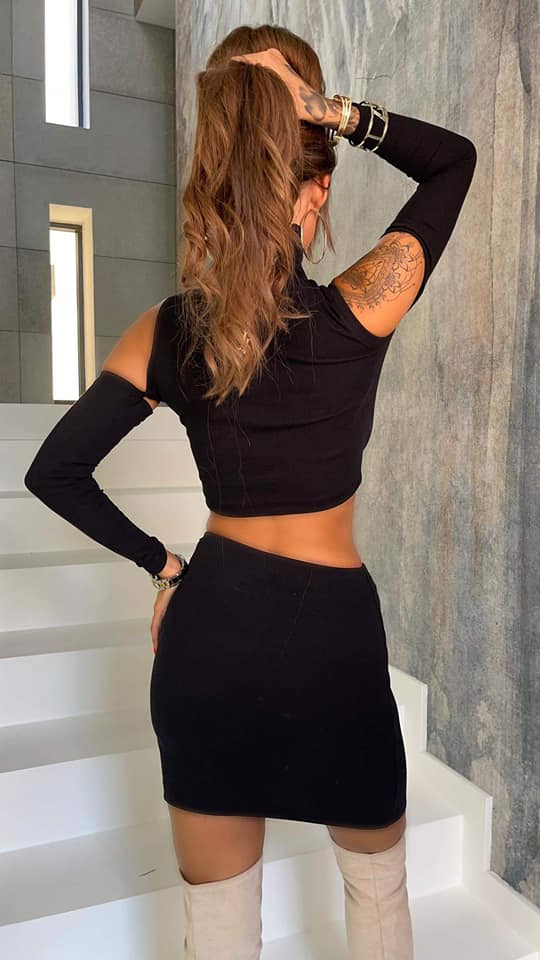 COLD SHOULDER LONG SLEEVE TOP AND SKIRT XS-M - Image 2