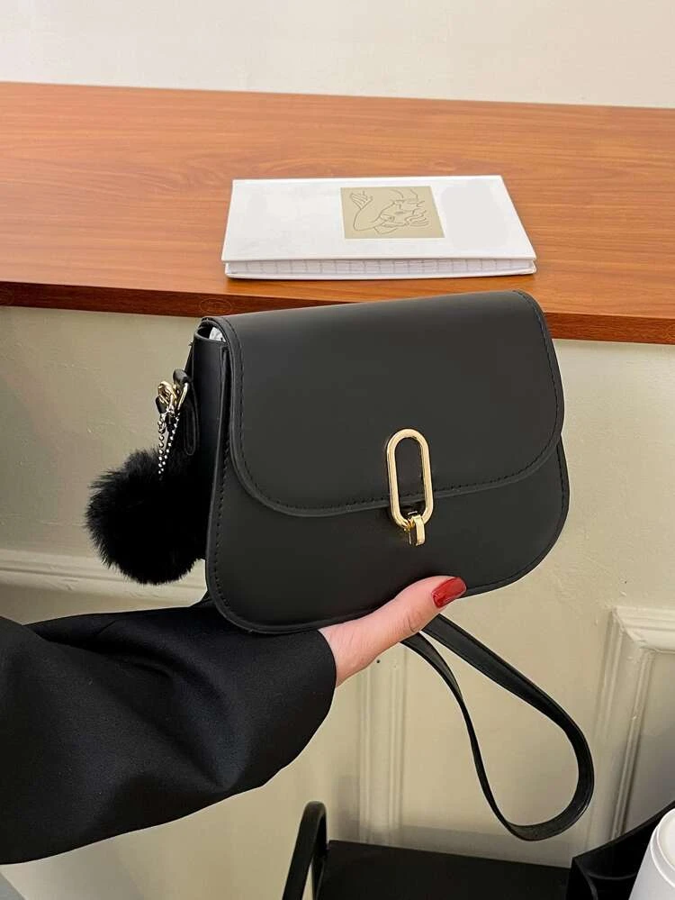 Black saddle crossbody bag - Image 4