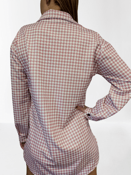 Pink checkered shirt XS-M - Image 3