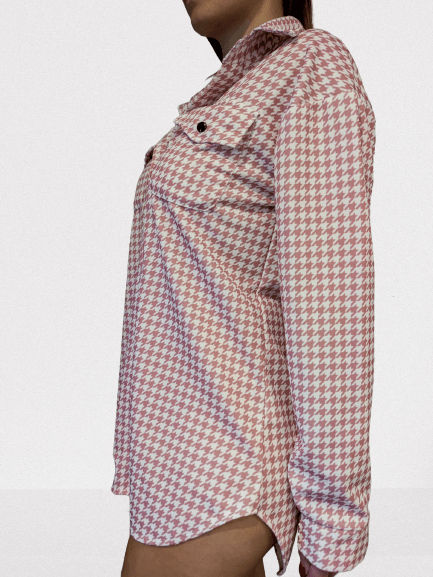 Pink checkered shirt XS-M - Image 4