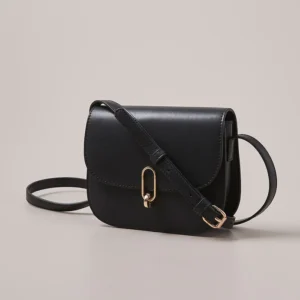 Black saddle crossbody bag