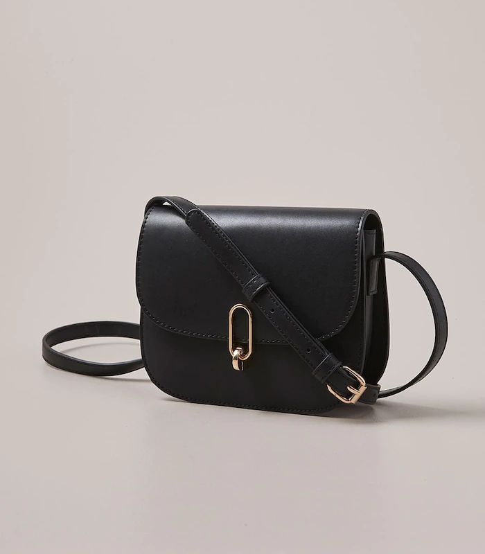 Black saddle crossbody bag