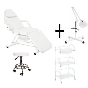 White beauty bed with cosmetic set