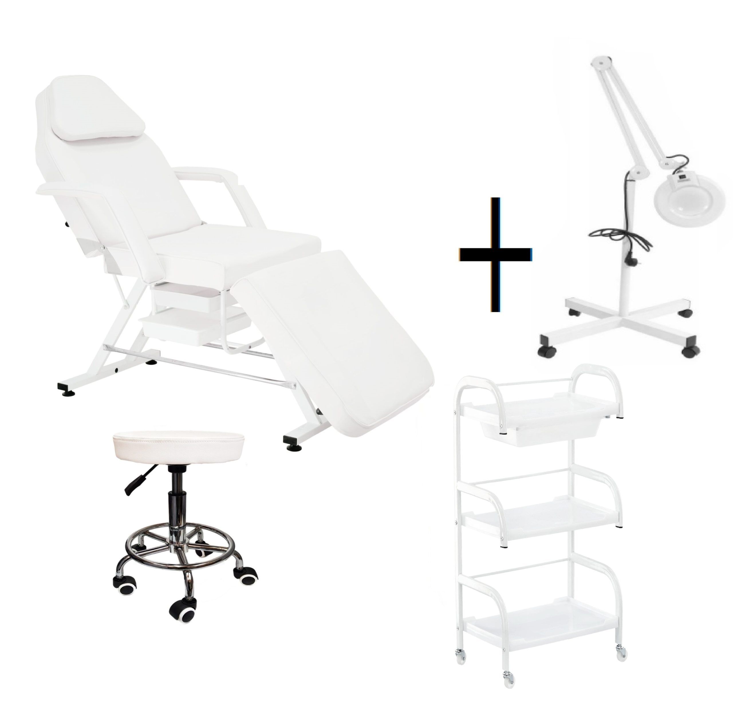 White beauty bed with cosmetic set