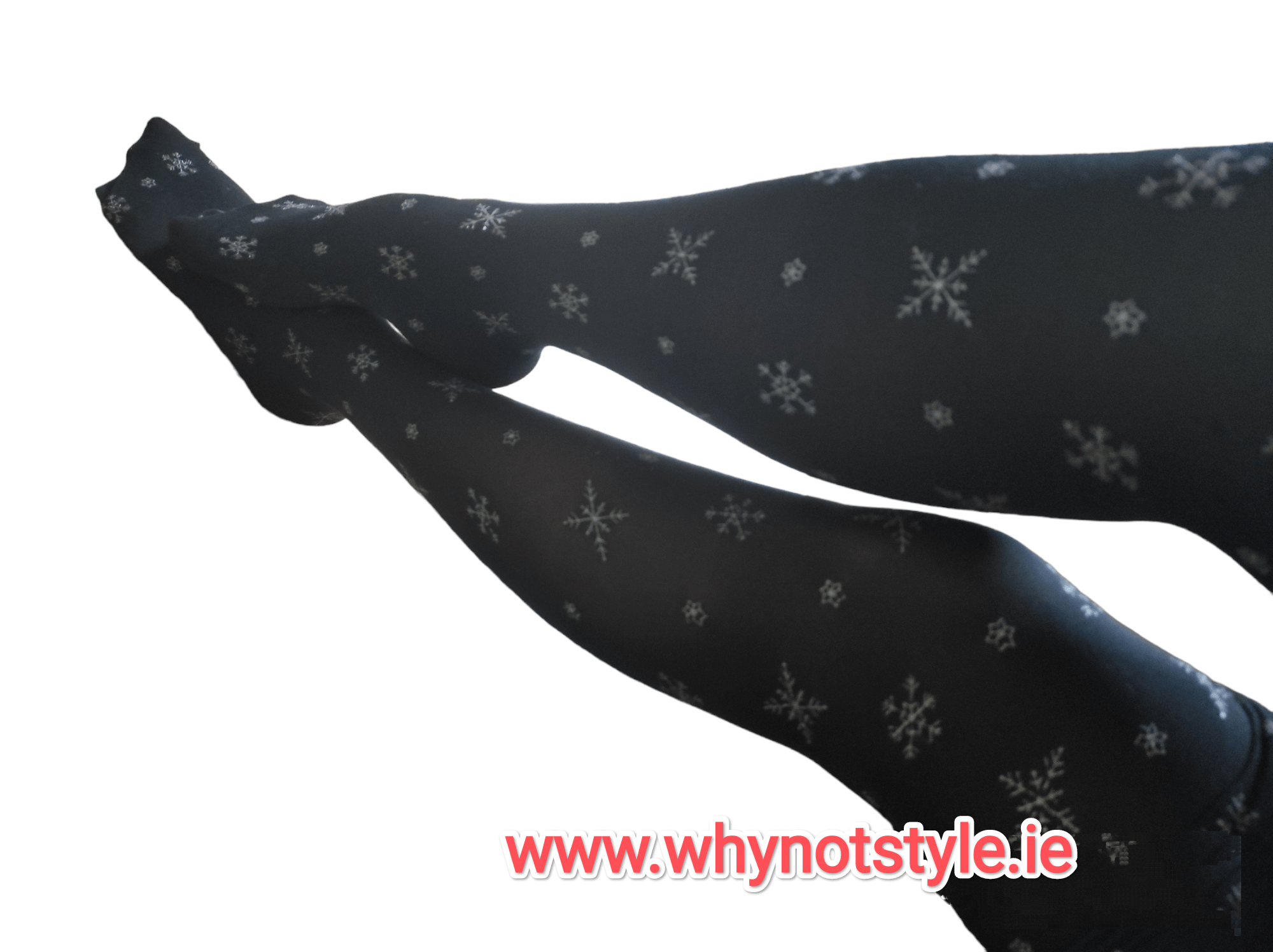 Black Tights with snowflakes XS-M - Image 5
