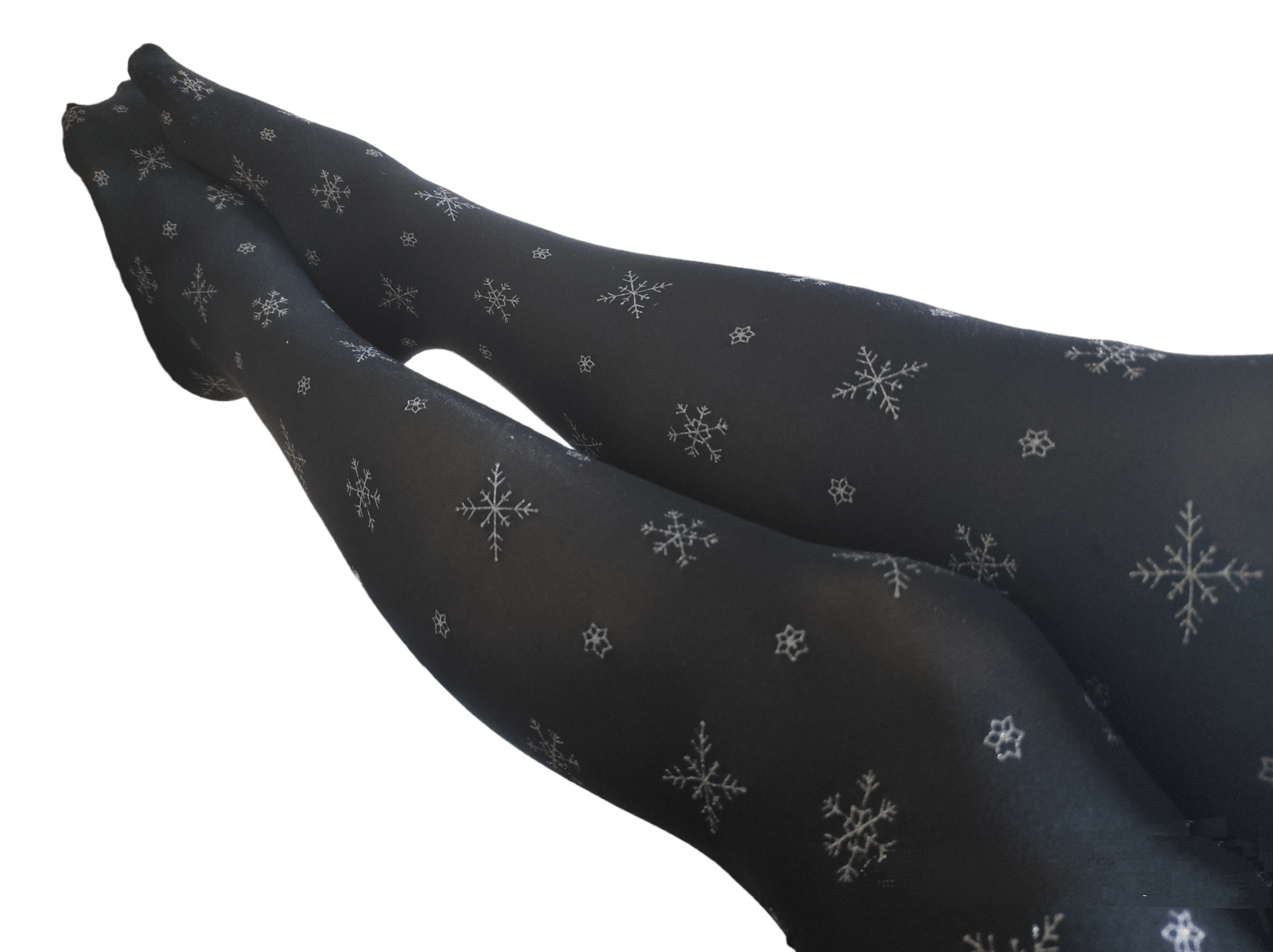 Black Tights with snowflakes XS-M