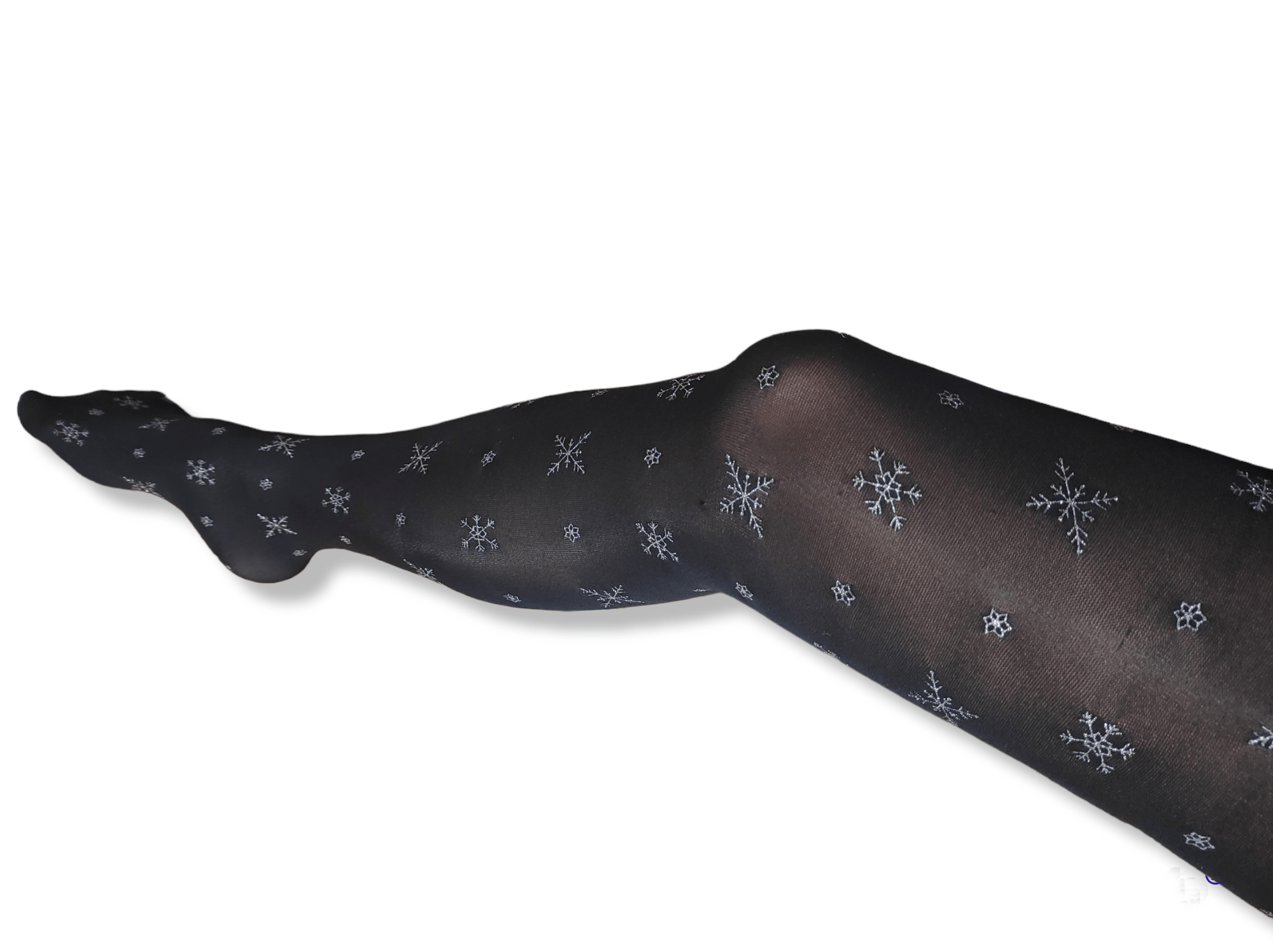 Black Tights with snowflakes XS-M - Image 3