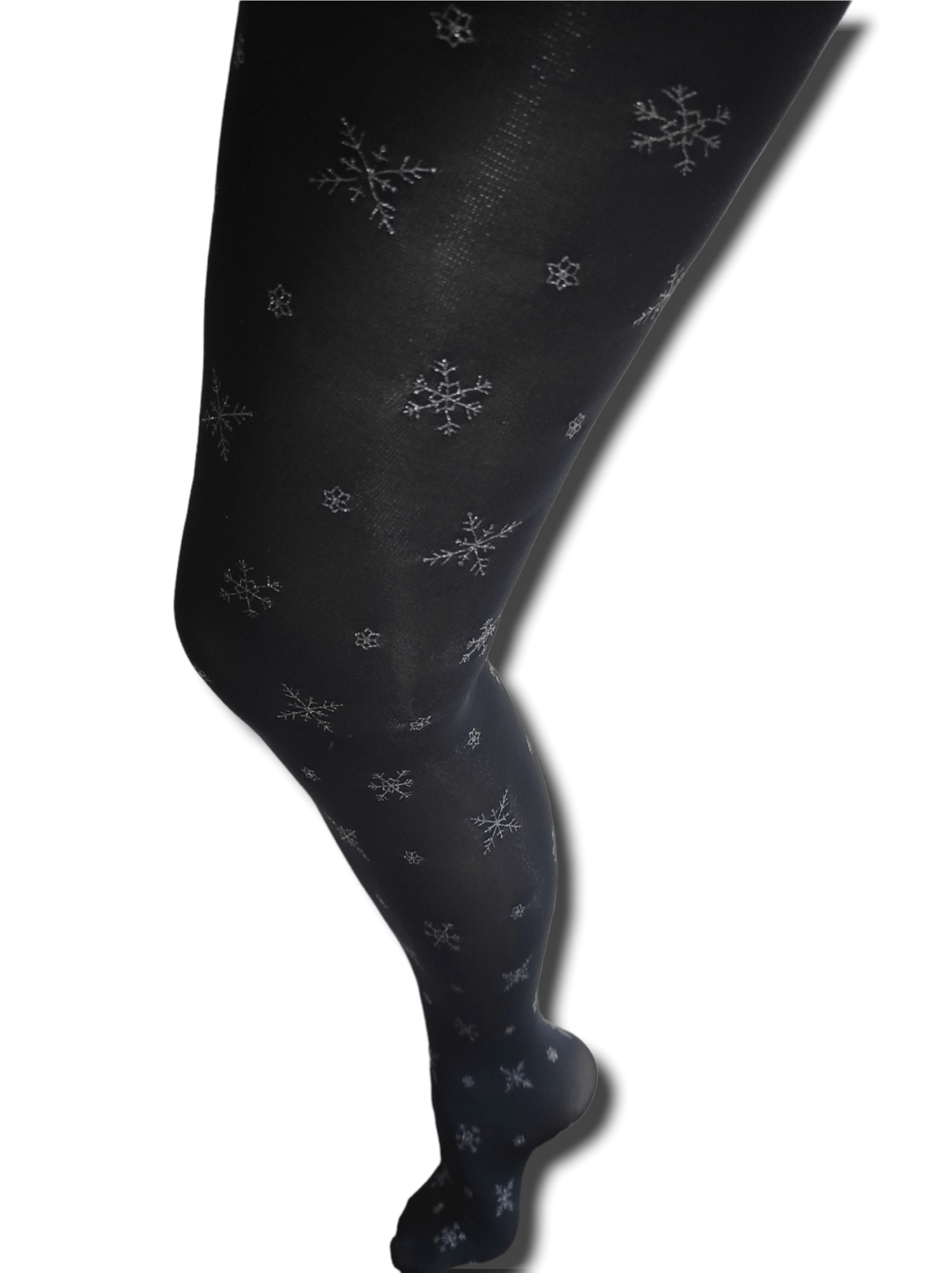 Black Tights with snowflakes XS-M - Image 2