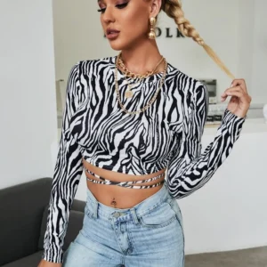Zebra long Striped Top