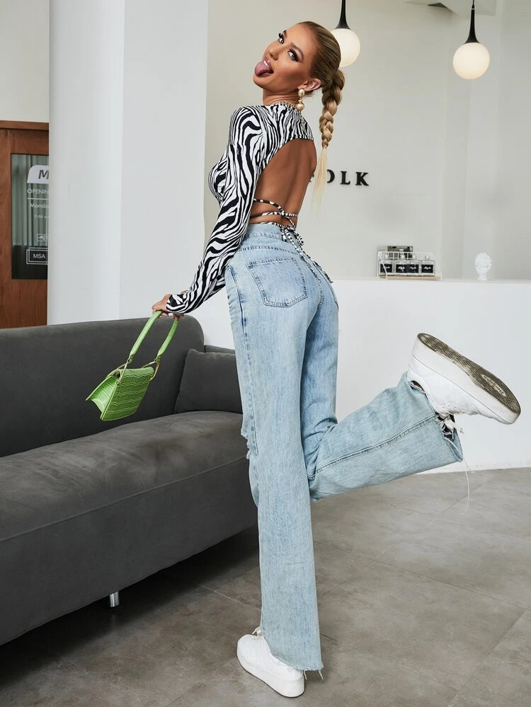 Zebra long Striped Top - Image 4