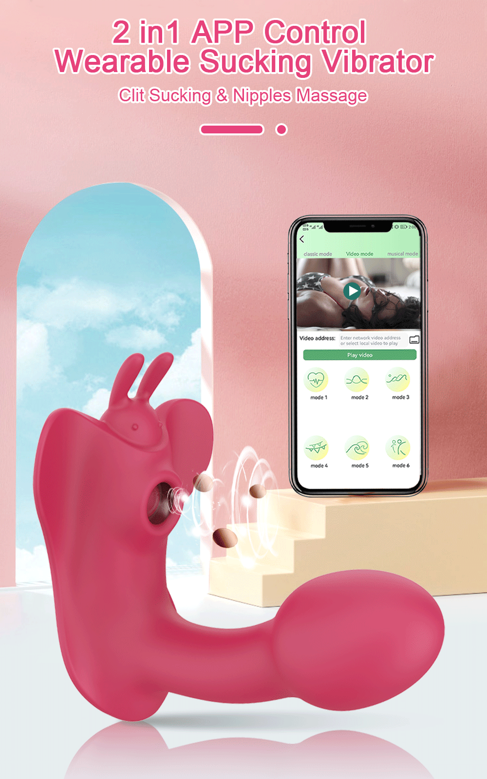 9 Speed Strong Pink Rabbit Vibrator G-spot Stimulator APP - Image 4