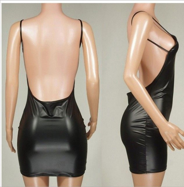 Faux Leather Dress L - Image 5