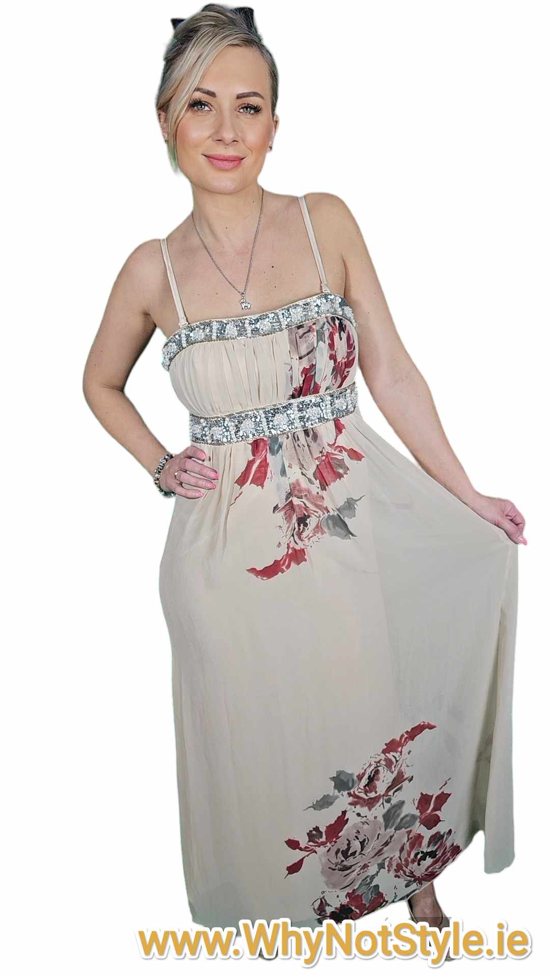 Rose Maxi Dress Beige