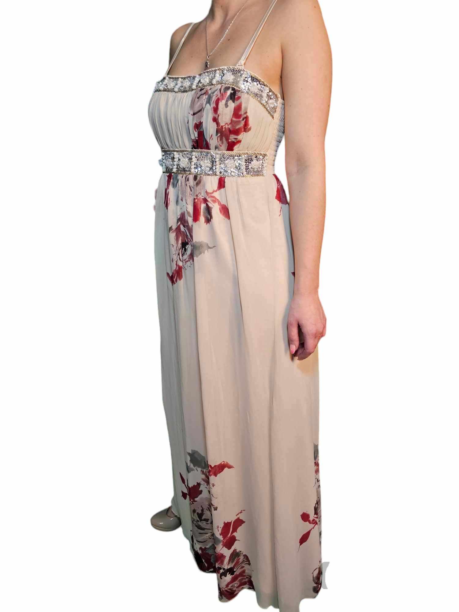 Rose Maxi Dress Beige - Image 3