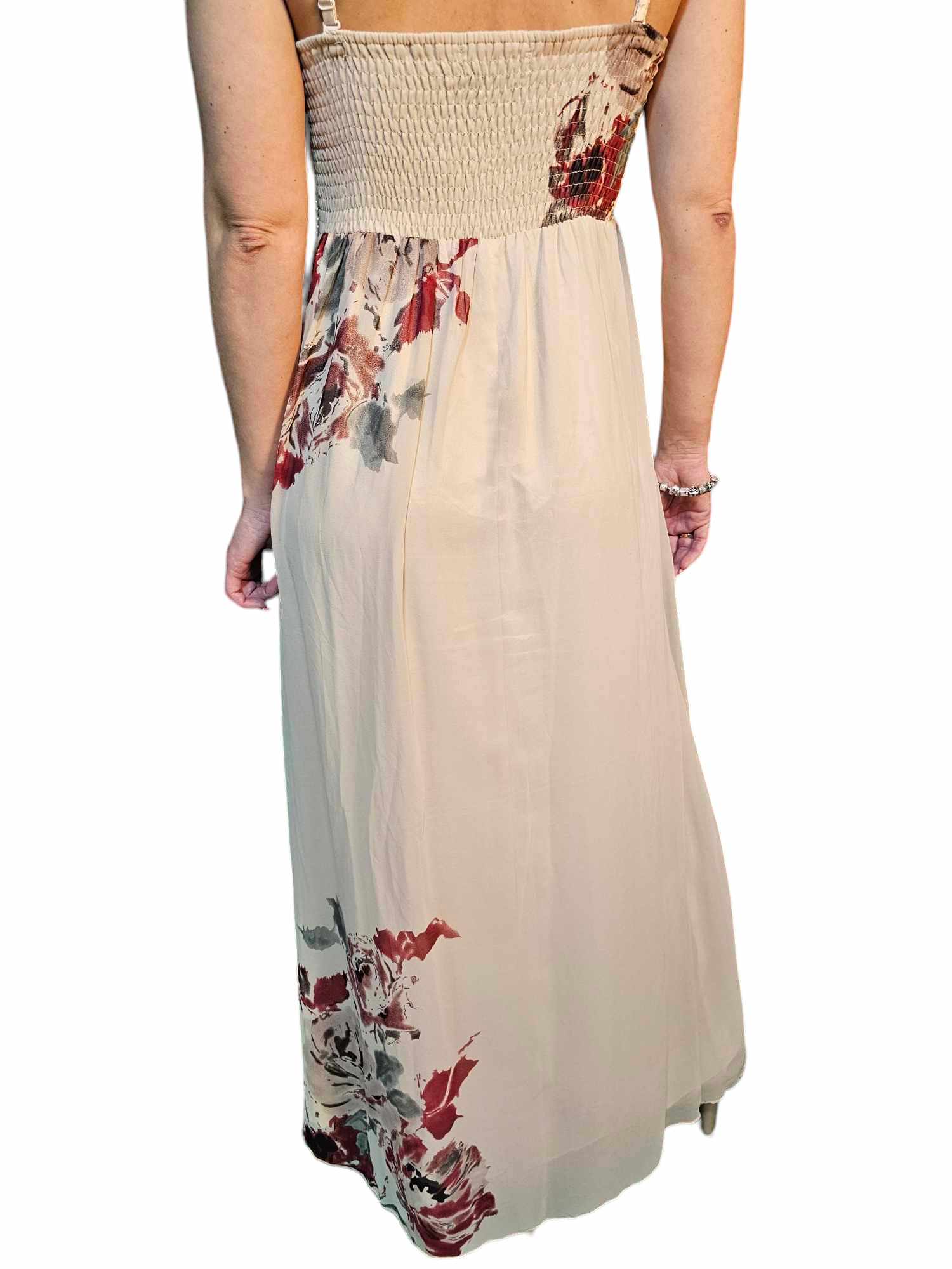Rose Maxi Dress Beige - Image 4