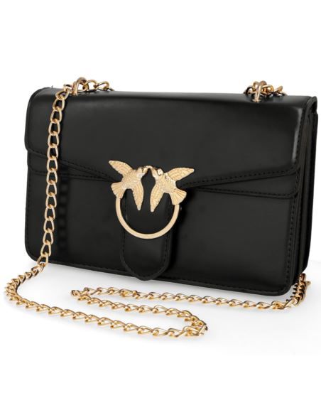 Womens black handbag with LOve Birds - Image 2