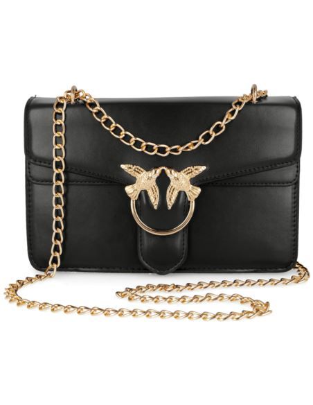 Womens black handbag with LOve Birds