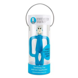 Matchstick Monkey Massaging Teether with Brush Blue