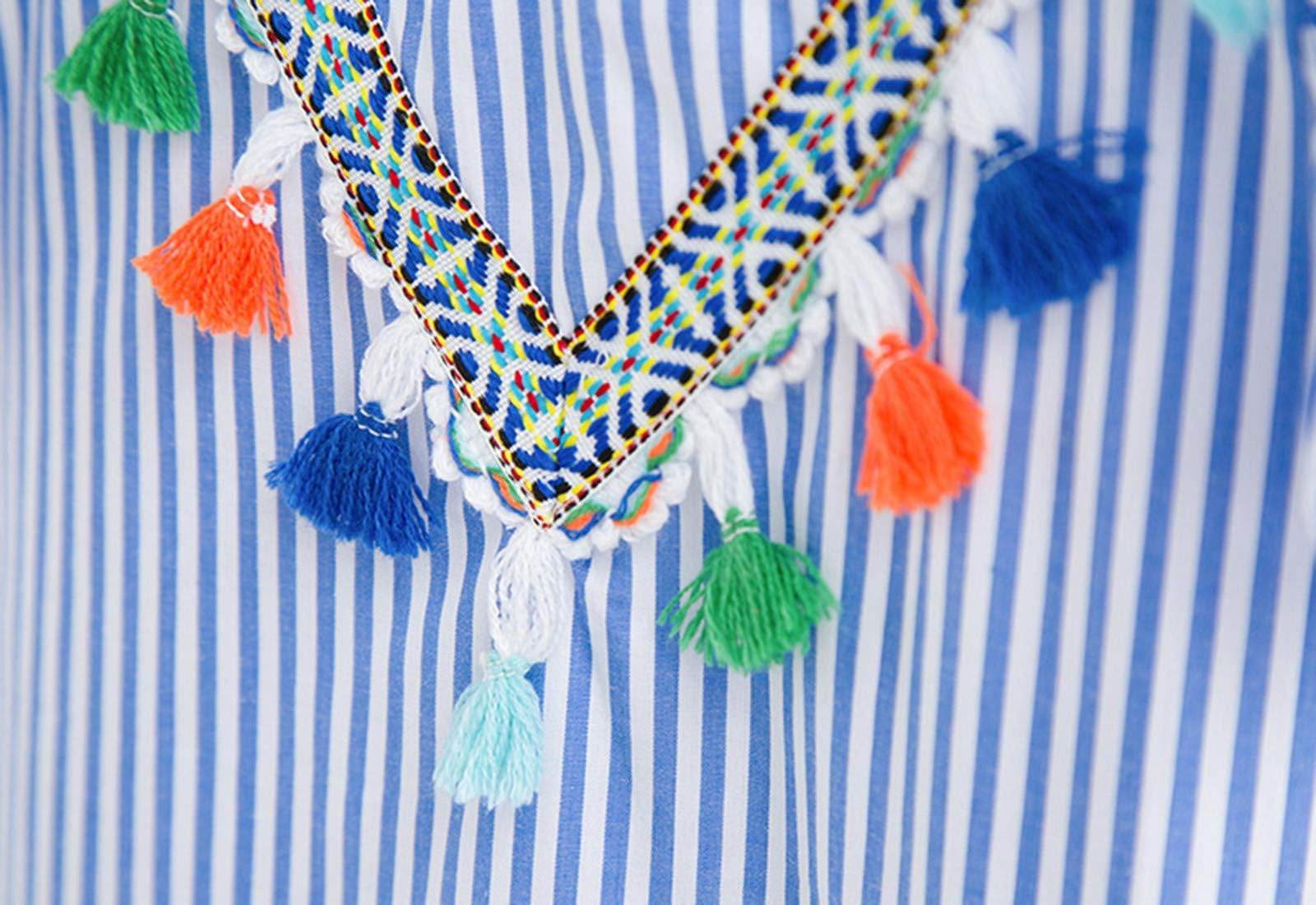 Ruffle Stripe Dress Girls Blue - Image 10