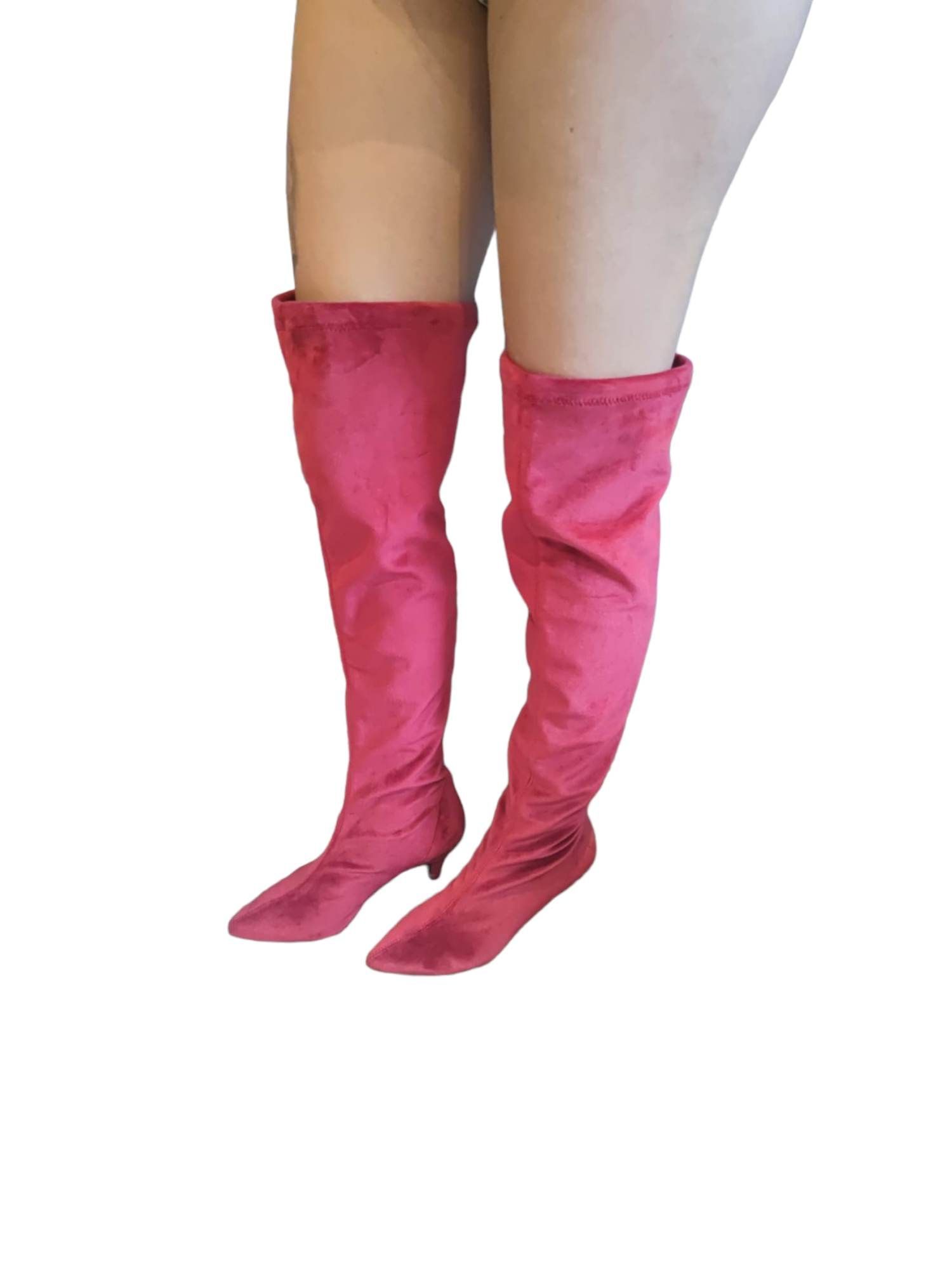 Bugundy thigh high boots size 6/39 - Image 5