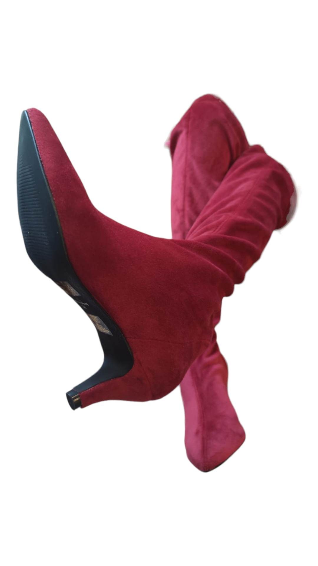 Bugundy thigh high boots size 6/39 - Image 3