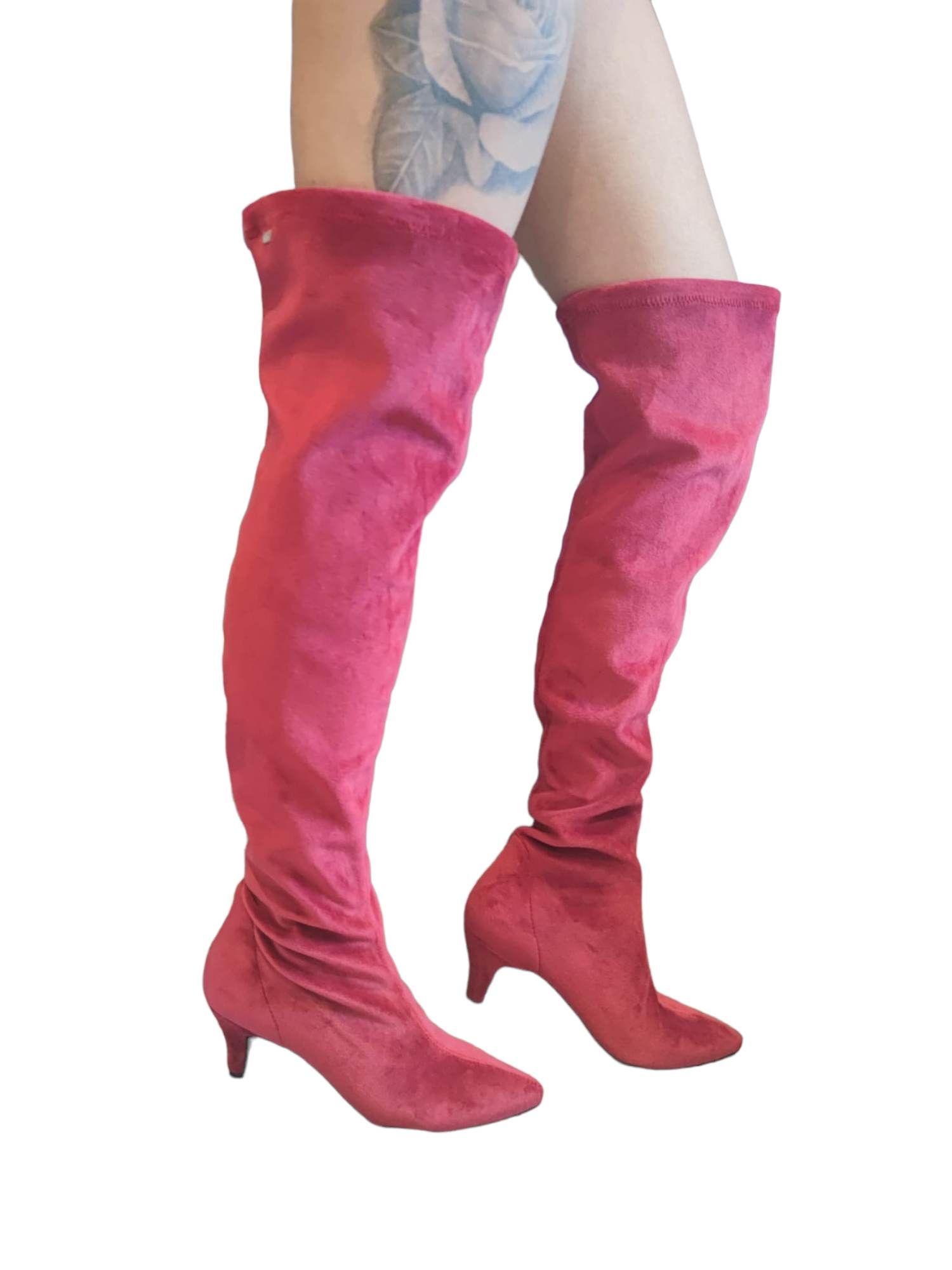 Bugundy thigh high boots size 6/39