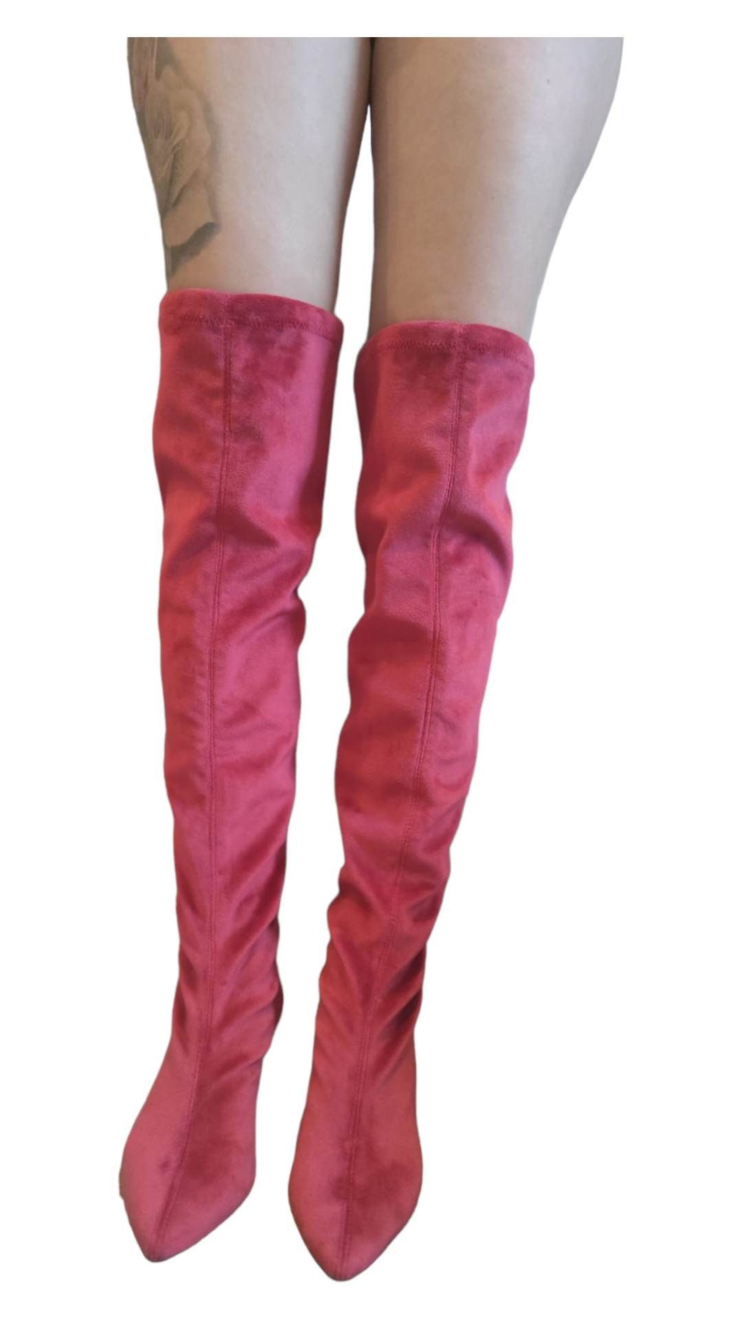 Bugundy thigh high boots size 6/39 - Image 7