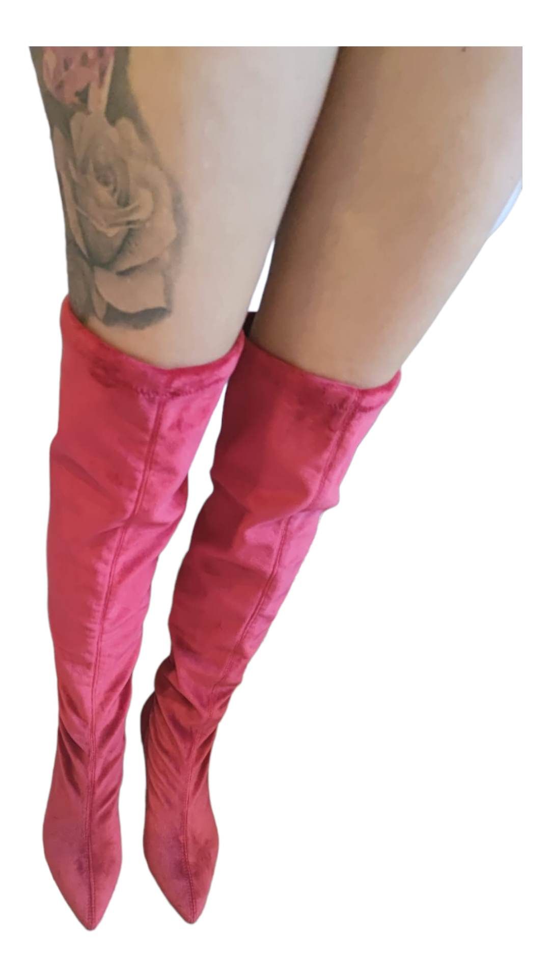 Bugundy thigh high boots size 6/39 - Image 6