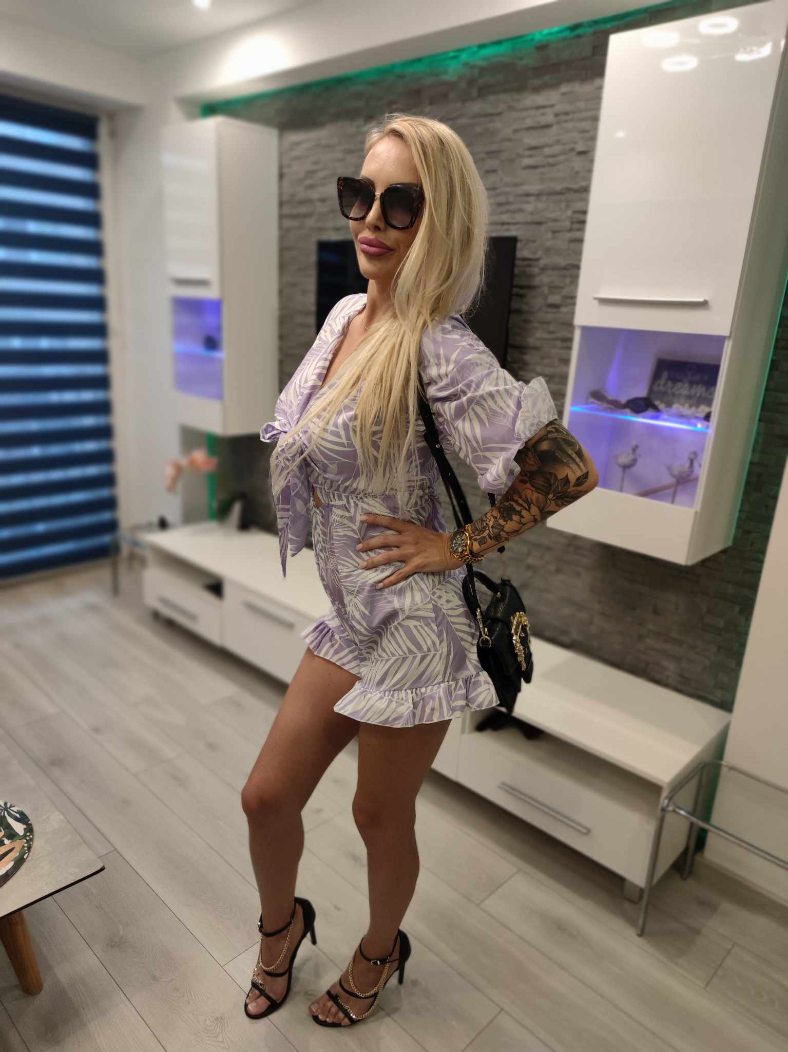 Purple-white Jumpsuit 6-10